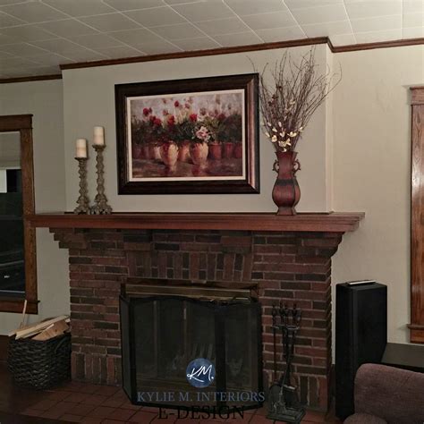 If your fireplace is looking outdated or you just want to try a different color in the room, painting it is a great option. Best paint color for dark wood trim, brick fireplace. Sherwin Williams Balanced Beige. Kylie M ...