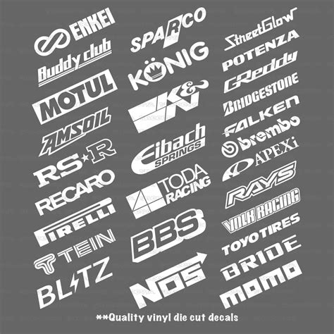 Automotive Sponsor Logos Random Decals Stickers V Car Racing