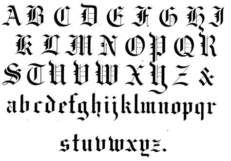 Fancy Gothic Calligraphy Alphabet