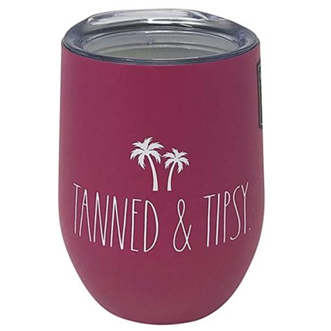Rae Dunn Dining Rae Dunn Insulated Stainless Steel Wine Glass 2 Oz Tanned Tipsy Magenta