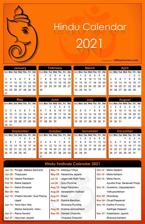 Atlanta Hindu Calendar 2022