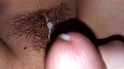 Cum On Her Hairy Pussy Close Up Redtube