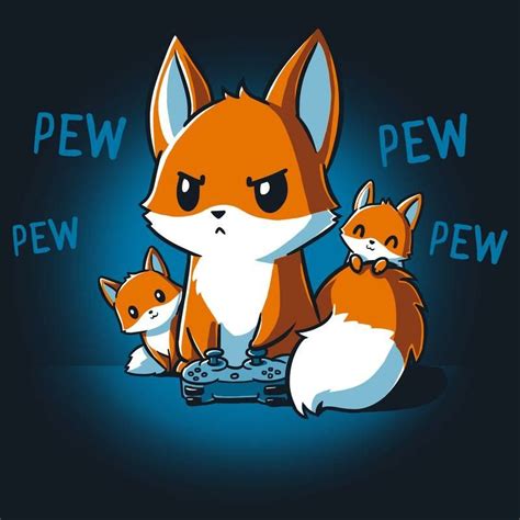 Fox Parent Pew Pew Gamer Cute Animal Quotes Cute Animal Drawings