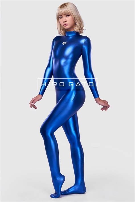 hiro gato shiny metallic spandex catsuit blue burning suit etsy in 2023 fetishwear spandex