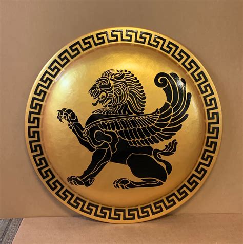 Authentic Greek Hoplite Gold Lion Shield Etsy