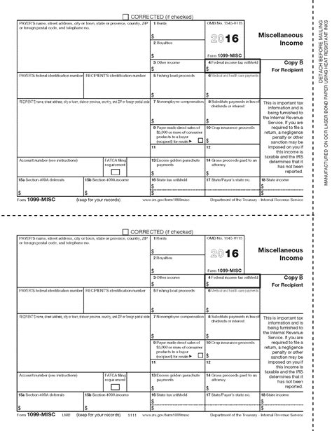 9 1099 Misc Template For Preprinted Forms Template Guru