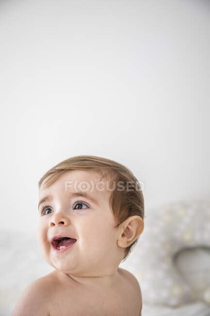 Portrait Of Happy Baby Boy — 6 11 Months Joy Stock Photo 472821446