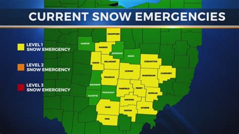 Map Of Ohio Counties Under Snow Emergency Maps Of Ohio