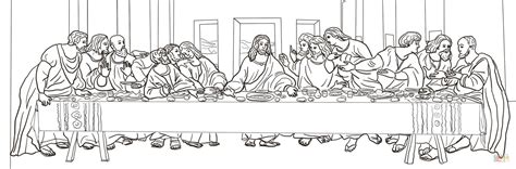 Awesome Image of Leonardo Da Vinci The Last Supper Coloring Page