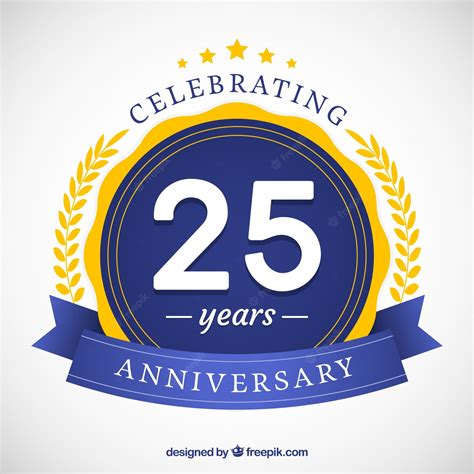 Premium Vector Happy 25th Anniversary Background In Flat Style