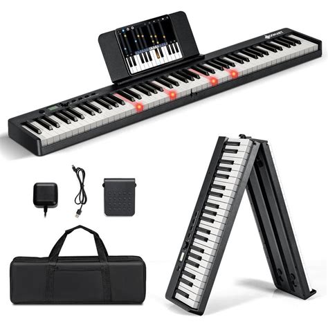 Costway 88 Key Folding Electric Lighted Piano Full Size Portable