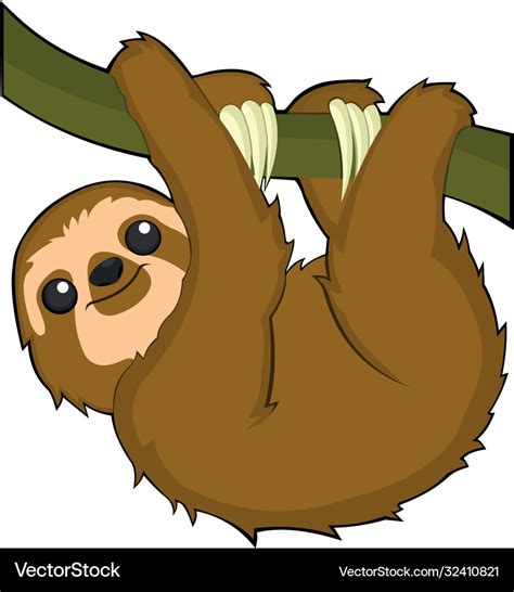 A Sloth Cartoon Royalty Free Vector Image Vectorstock