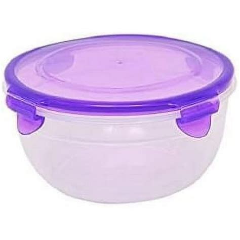 Sure Round Plastic Storage Bowls With Clip Lock Lids 51 Oz