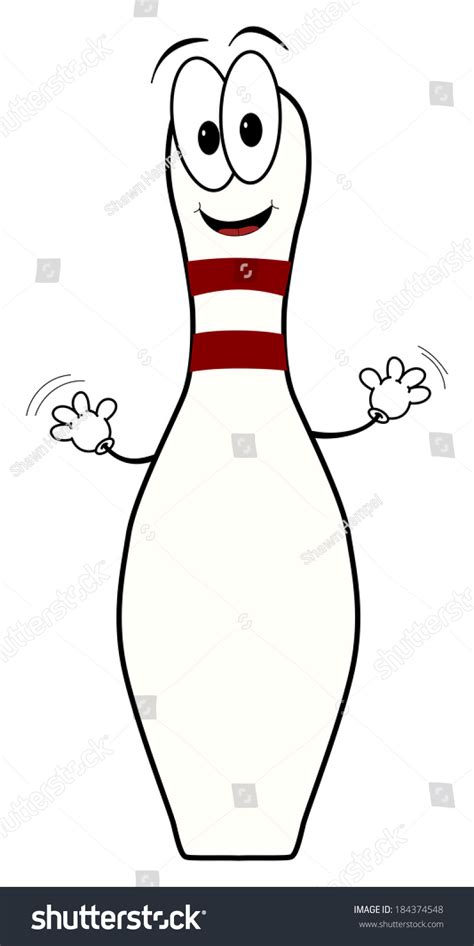 Illustration Happy Cartoon Bowling Pin Character Stock Illustration 184374548 Shutterstock