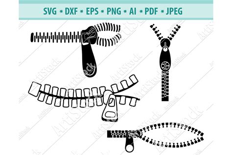 Download Zippers Svg File, Zipper Clipart, Open zipper Dxf, Png, Eps (844188) | Cut Files | Design Bundles
