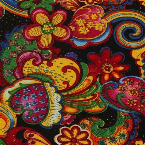 Colorful Abstract Flower Print Cotton Canvas Fabric 197 X 59