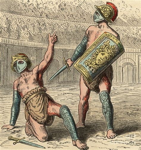Roman Gladiators Fighting Each Other