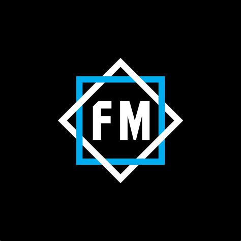 Fm Letter Logo Design On Black Background Fm Creative Circle Letter