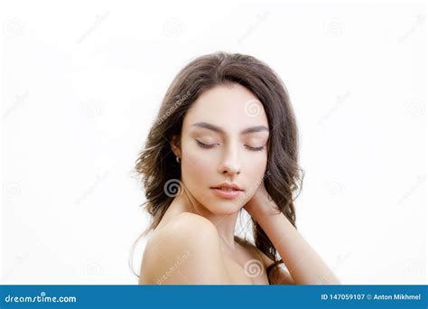 Closeup Studio Portrait Of Young Tender Woman Stock Image Image Of