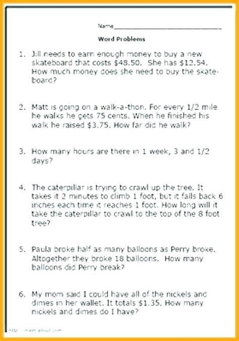Math is challenging for students because it's difficult to connect abstract concepts with daily life. 24 2nd Grade Math Word Problems Pdf third grade math word ...