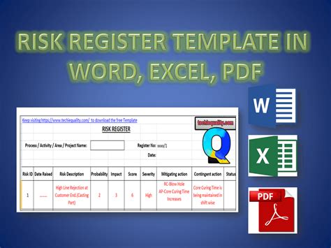 It allows for categorizing risk . Risk Register | Download Risk Register Template in word ...