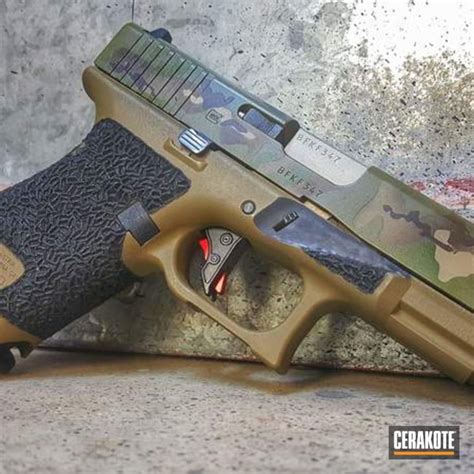 Glock 19 Handgun In A Cerakote Woodland Multicam Finish By Brandon Haas