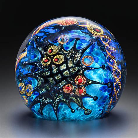Teal Reef Paperweight By David Lindsay Art Glass Paperweight Artful Home