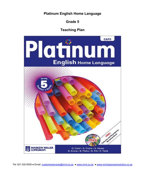 17 Item Platinum English Home Language Grade 5 Pdf Have To Result