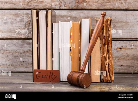 Guilty verdict and wooden gavel Stock Photo - Alamy