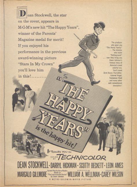 Dean Stockwell Darryl Hickman The Happy Years Ad 1950