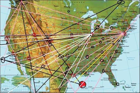 Magnetic Ley Lines In America North America Ley Lines Map Ley Lines In
