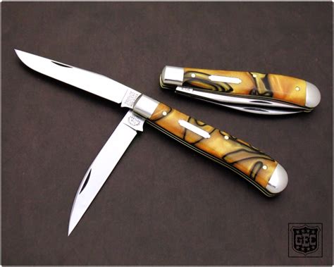 48 Tidioute Cutlery Improved Trapper In Tiger Eye Acrylic Pens Hockey