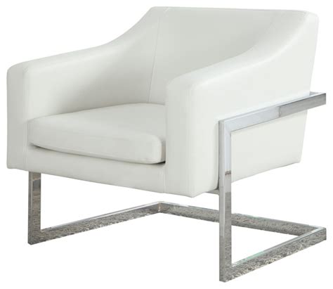 Designer living room chairs are a must when you're choosing seating options for your living room interior design. Modern Living Room Chrome Faux Leather Accent Chair ...