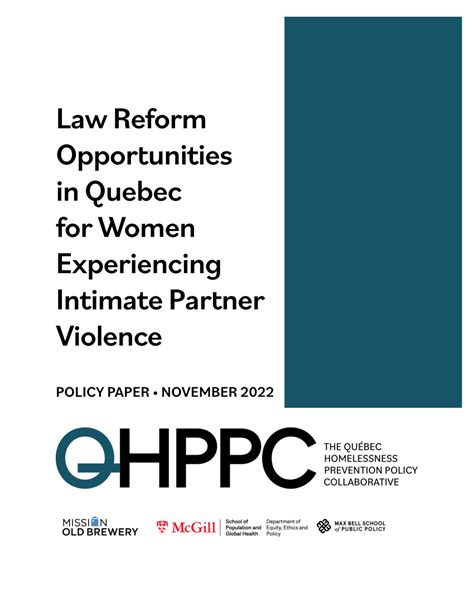 Pdf Law Reform Opportunities In Quebec For Women Experiencing Intimate Partner Violence