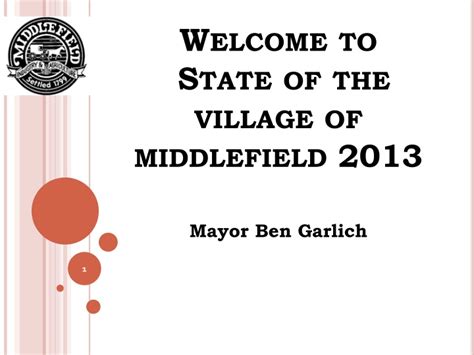Ppt Welcome To State Of The Village Of Middlefield 2013 Powerpoint