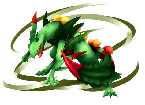 Pokémon 254 Sceptile Mega Art By 漆黒猫 Pixiv Pokemon Green