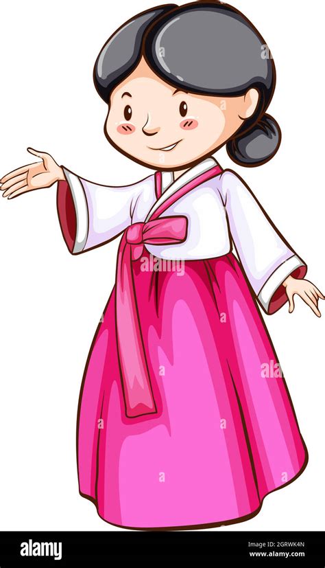 asian lady white background stock vector images alamy