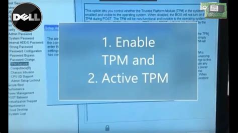 Tpm Bios Dell How To Enable Tpm In The Bios Of A Business Class Dell