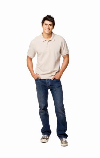 Handsome Young Man With Hands In His Pockets Isolated Stock Photo