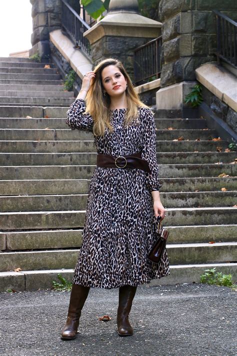 Kathleens Fashion Fix Prowl Around Leopard Midi Dress Tall Boots