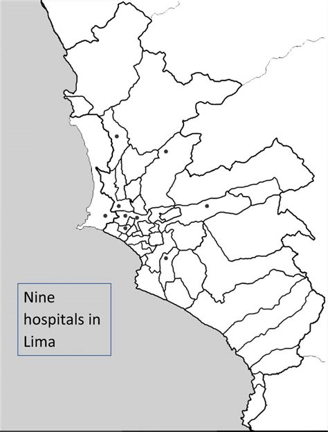Map Of Lima Showing The Citys 44 Districts Including Bordering