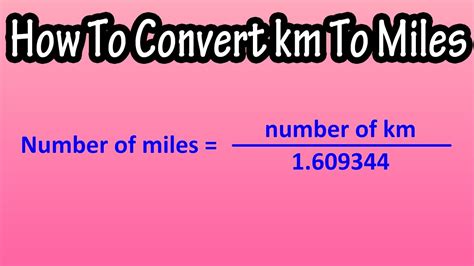 How To Convert Kilometers Km To Miles Formula For Kilometers Km