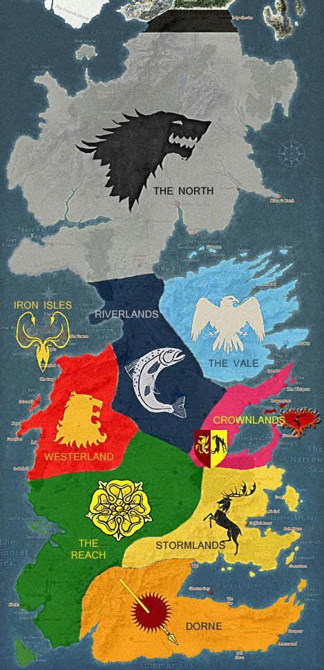 In this map westeros gets its own official map in the form of a 3 foot by 2 foot poster. (GoT) A map showing all of the major houses land holdings ...