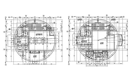 Circle Building Plan Dwg File Cadbull