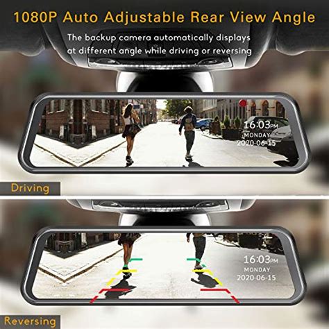Toguard 25k Mirror Dash Cam For Cars With Waterproof Backup Camera 10