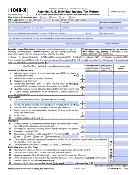 Form 1040x Amended Income Tax Return Legacy Tax And Resolution Services