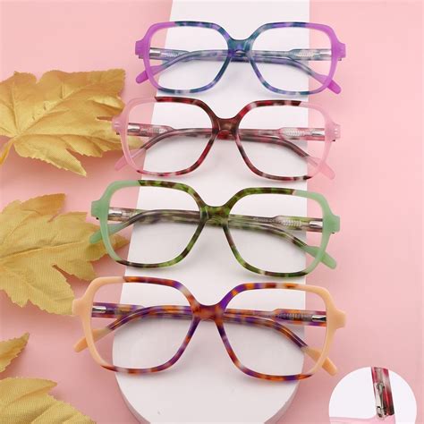 2023 Big Size Acetate Optical Frames Colorful Eyeglasses Shenzhen High