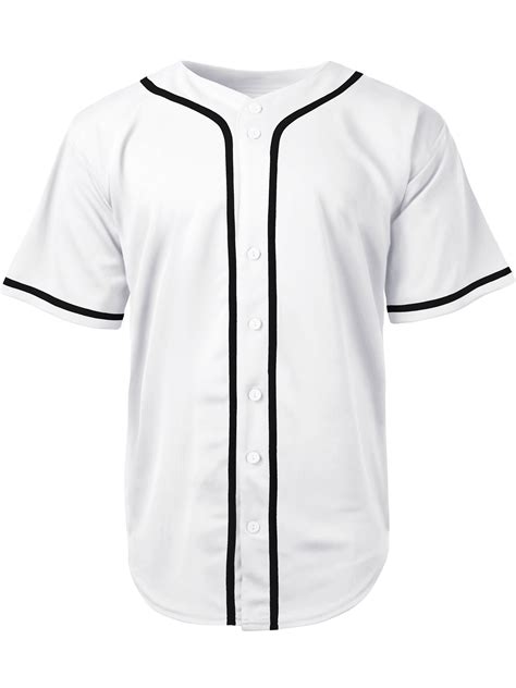 Ma Croix Mens Team Sports Printable Blank Jersey Baseball Collar Button