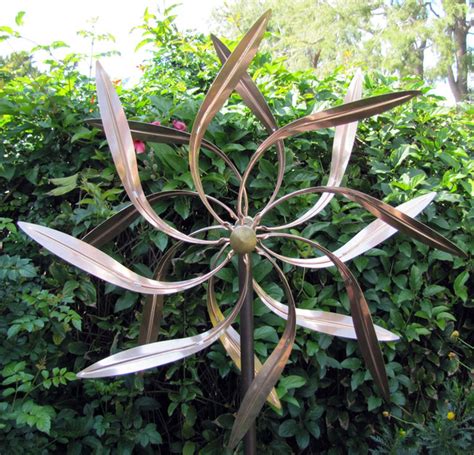 Stanwood Wind Sculpture Kinetic Copper Dual Spinner Dancing Willow