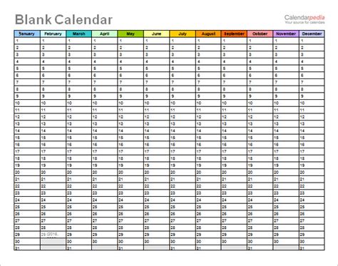 Printable Chart Template Planner Word Doc Download